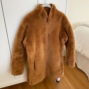 J. Crew zip-up plush fleece teddy coat